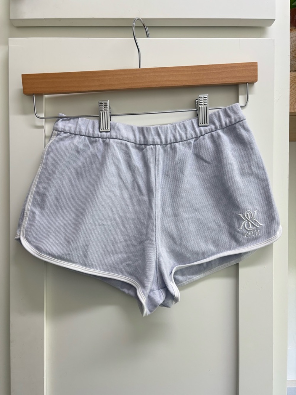 Kith Varsity Shorts Light Blue White XS Cotton Embroidered Logo - Picture 4 of 10